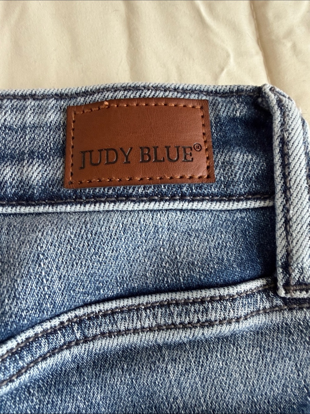 Judy Blue Distressed Boyfriend Jeans in Light Wash Blue - Picture 6 of 6